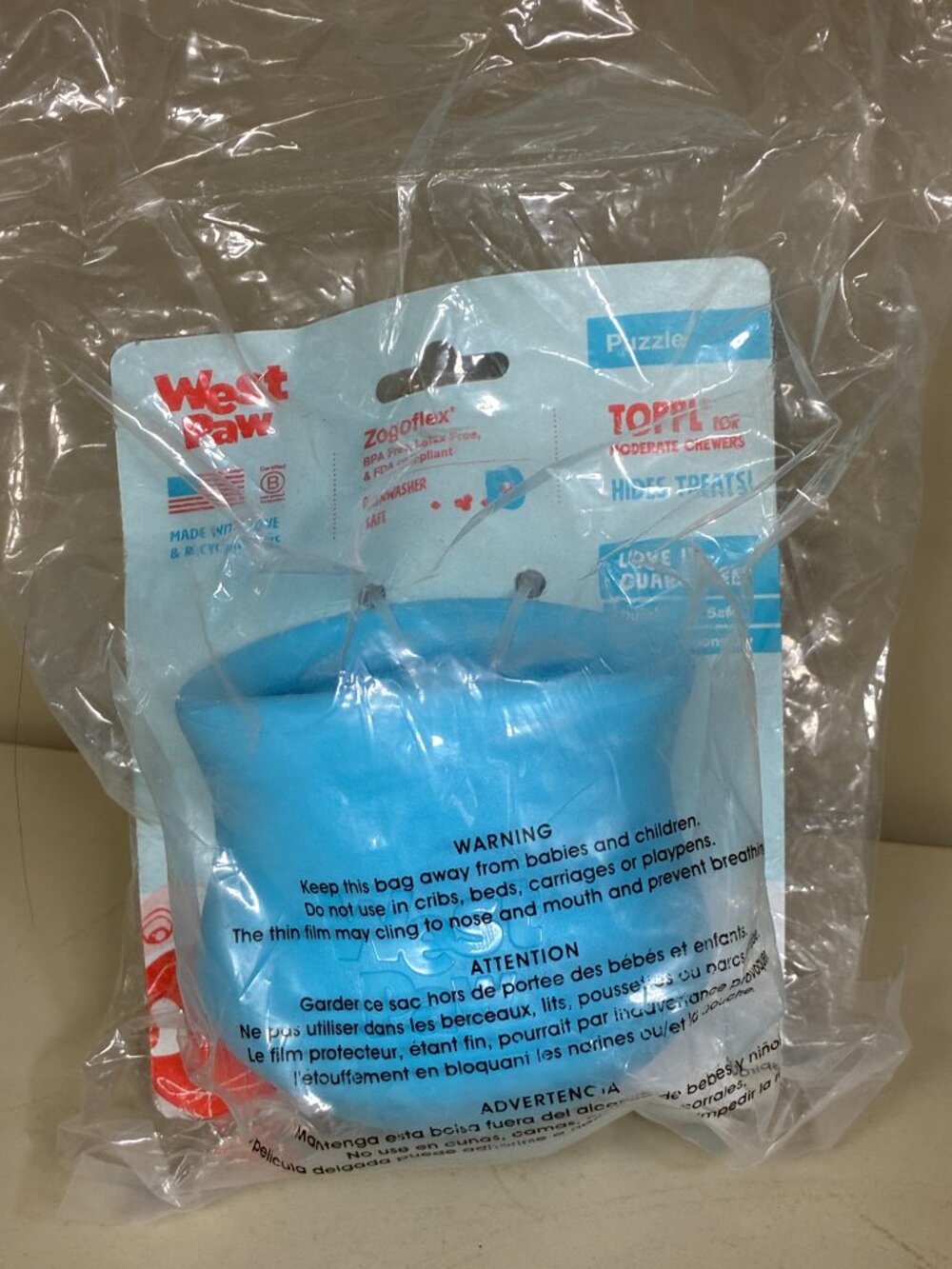 WEST PAW Zogoflex Toppl Interactive Treat Dispensing Dog Toy Size Large